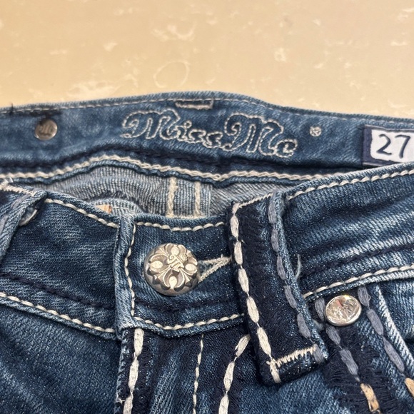 Miss Me Indigo Boot Cut Jeans with Embellished Pockets - Picture 4 of 13